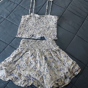 2 piece shorts and crop top with spaghetti straps XS wild fable
